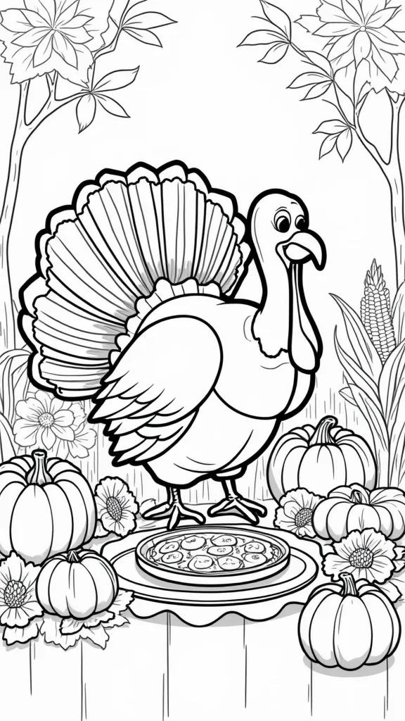 coloriage de Thanksgiving en Turquie